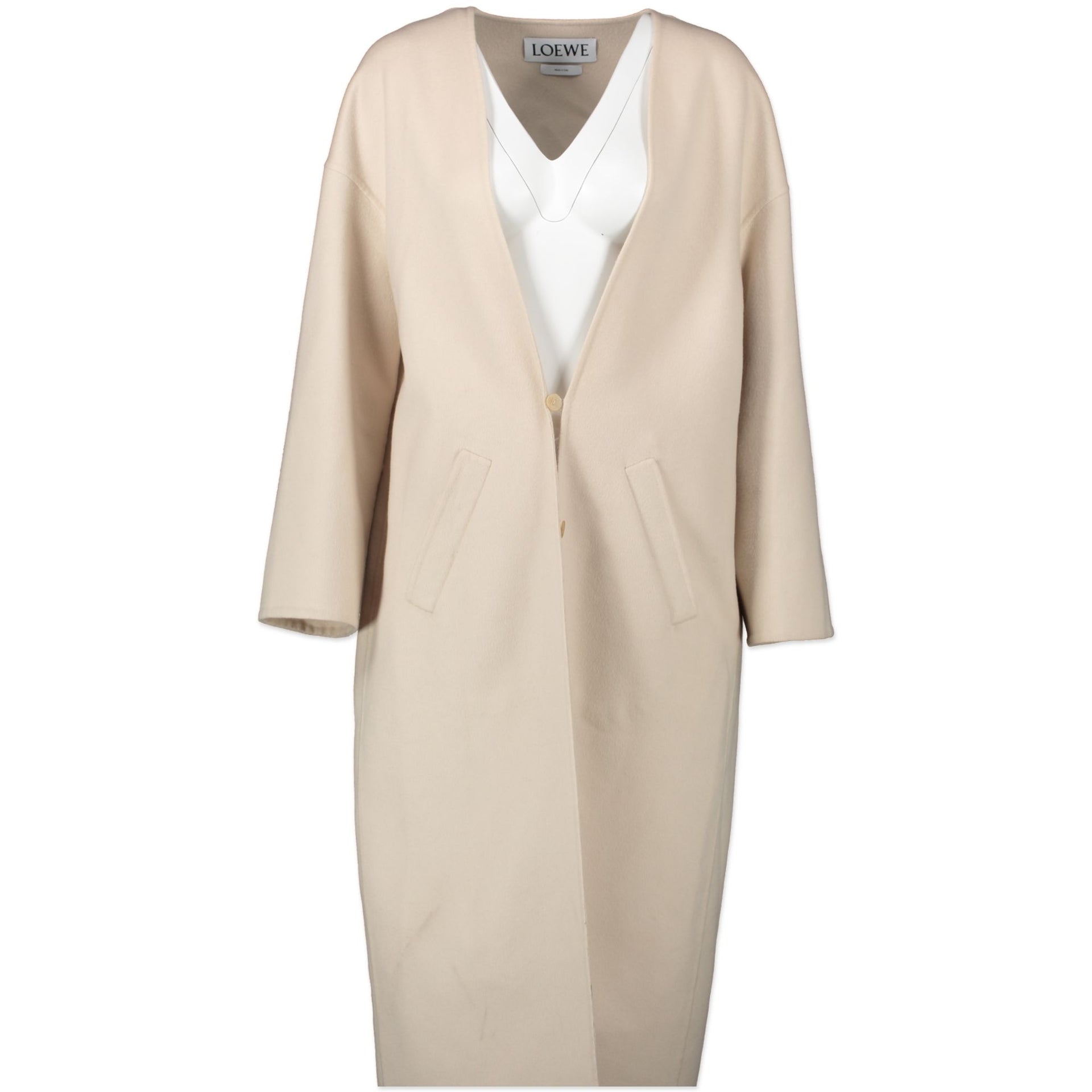 Loewe Light Beige Wool and Cashmere Coat