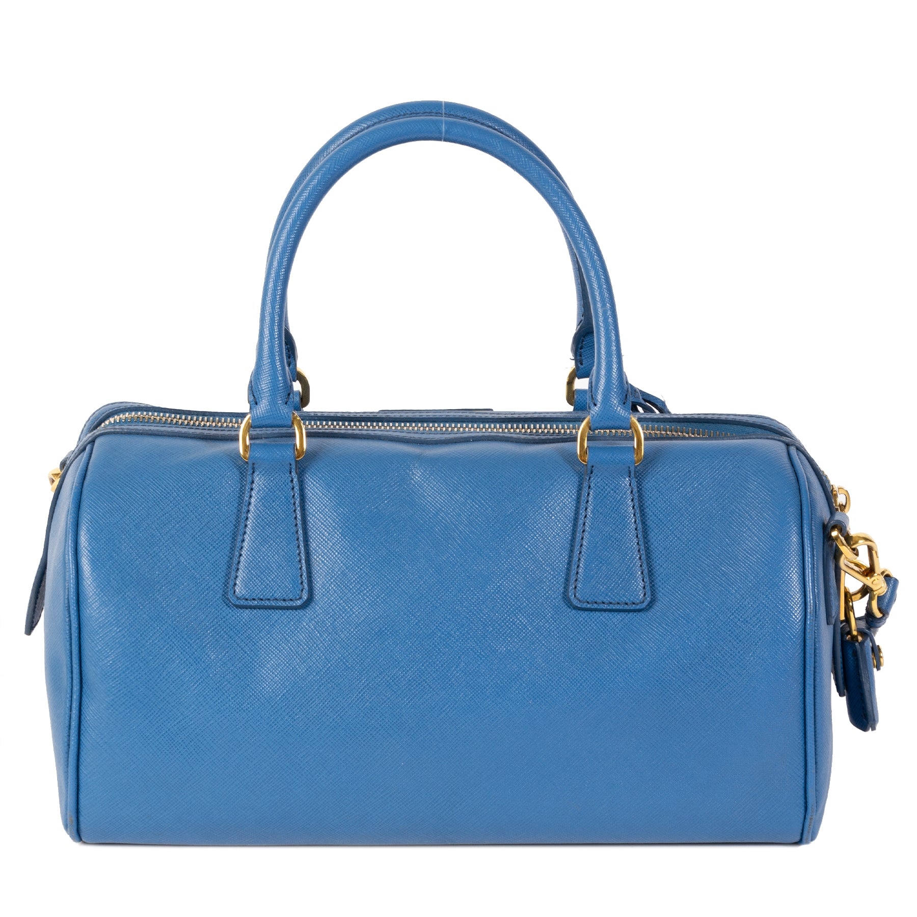 Prada Blue Saffiano Lux Bowler kopen aan de beste prijs bij Labellov luxury