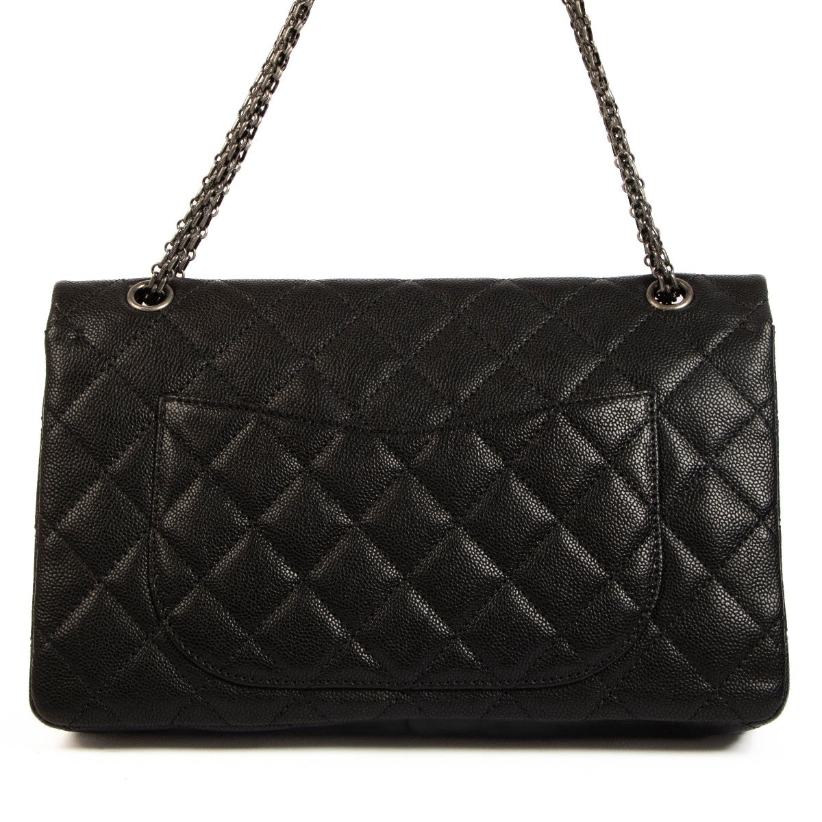 Chanel Zwart Caviar Leer Maxi 2.55 Tas