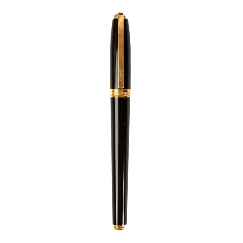 S.T. Dupont Black Lacquer Gold Plated Fountain Pen