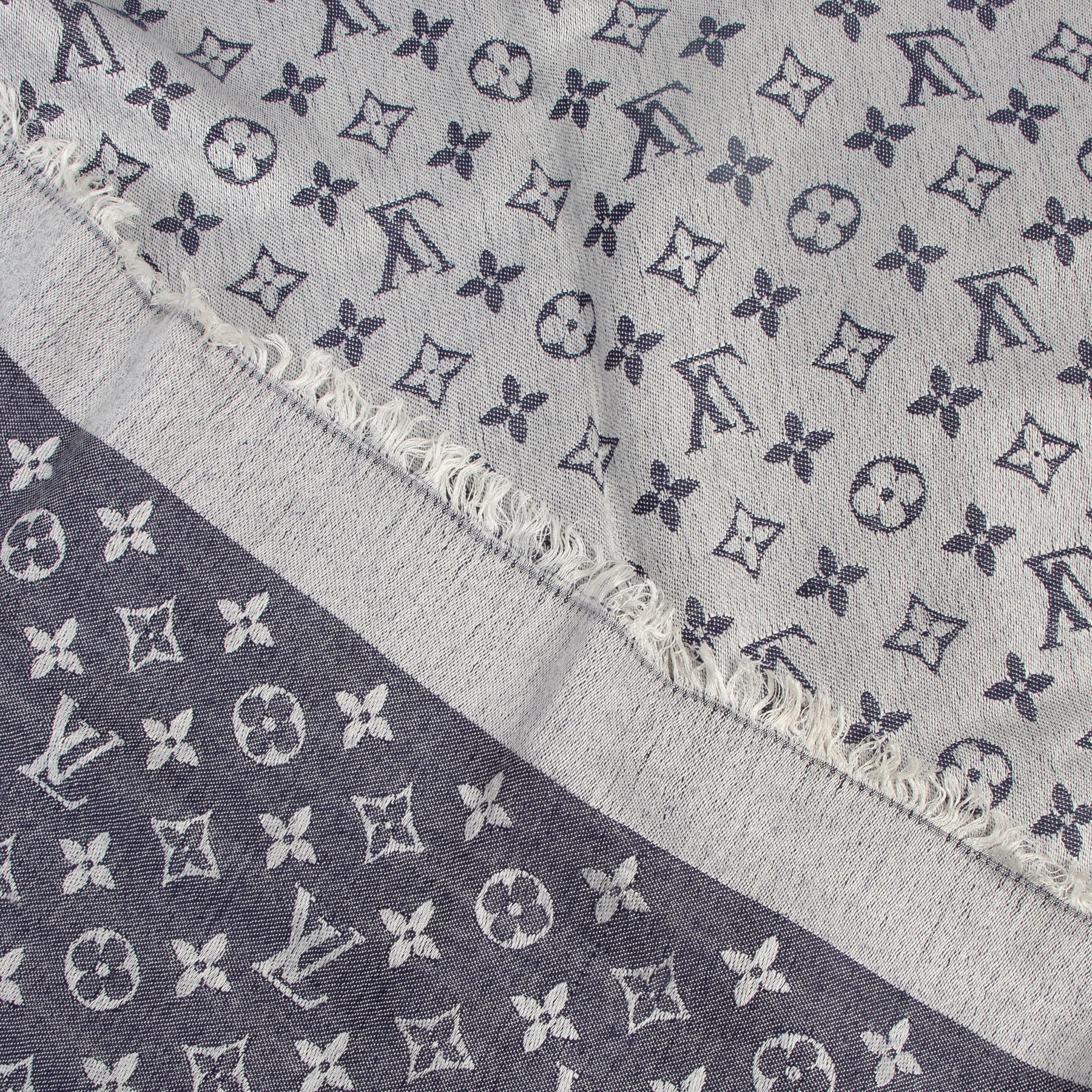 Louis Vuitton Monogram Denim Blauwe Sjaal