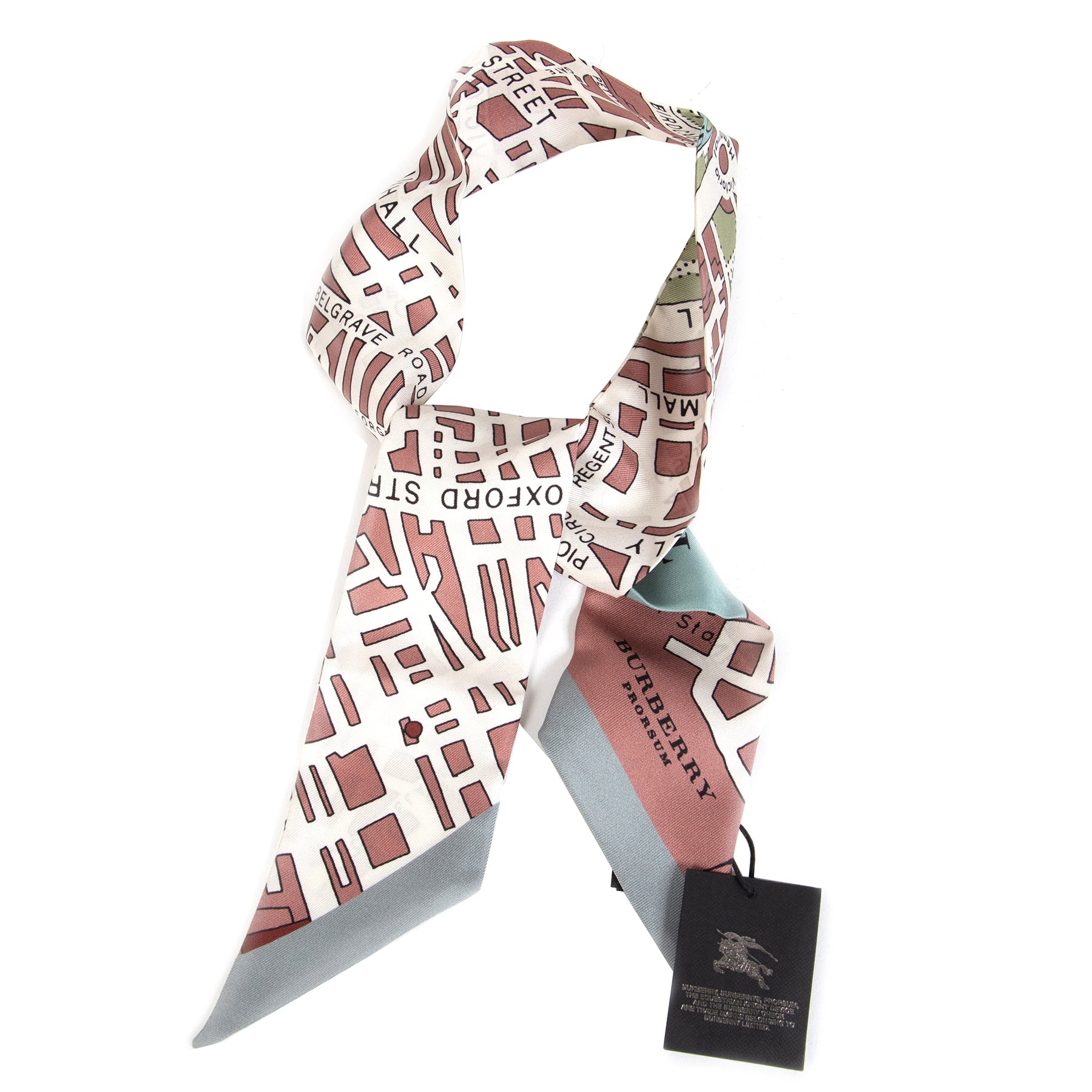 Authentieke Burberry Skinny Silk Scarf tweedehands aan de juiste prijs veilig online webshop LabelLOV luxe merken winkelen Antwerpen België