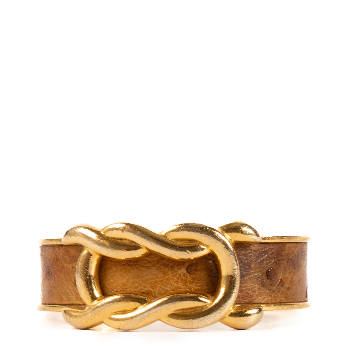 Hermès Gold Ostrich Buckle Bracelet