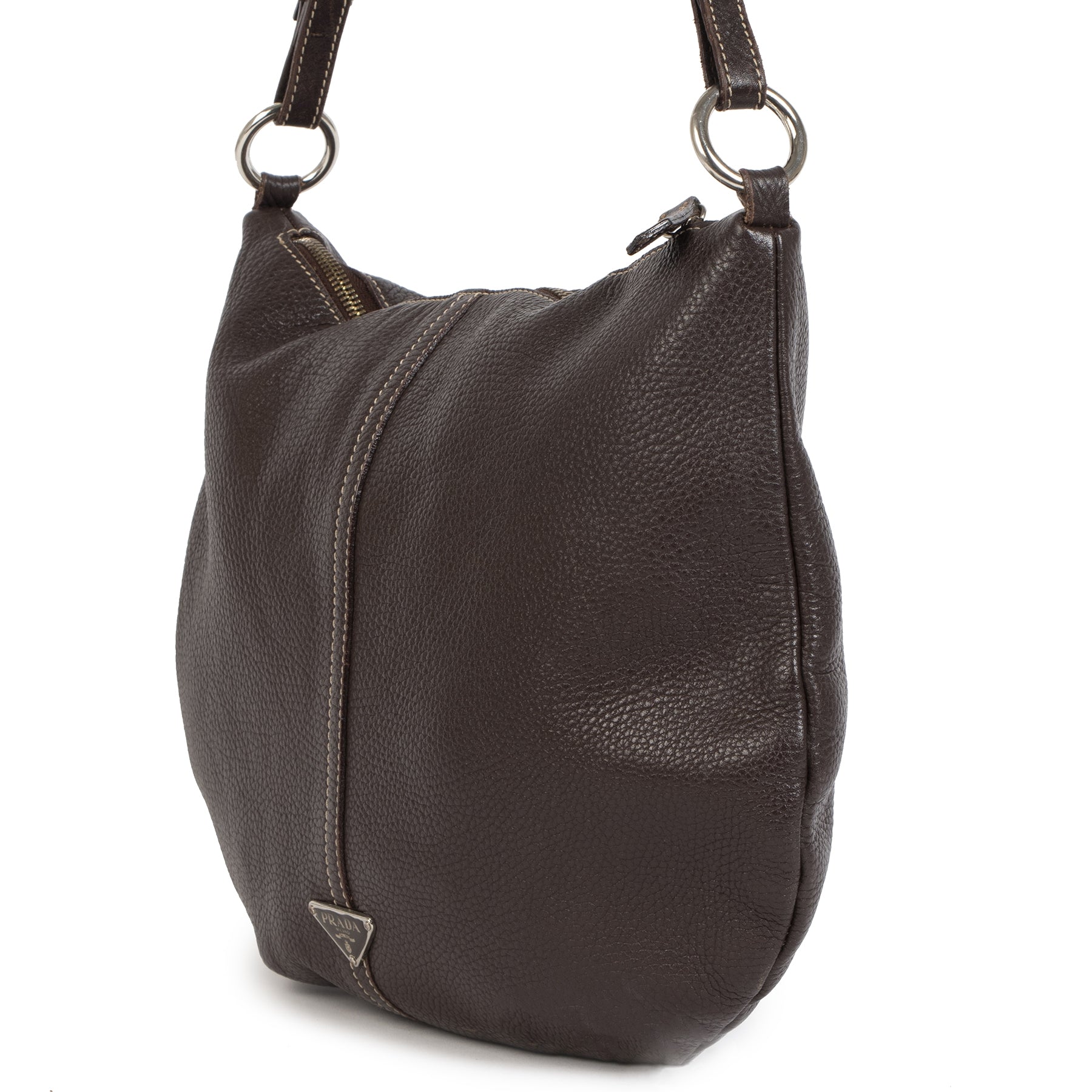 Authentic secondhand Prada Shoulder Bag Brown at the right price safe and secure online webshop LabelLOV Luxury brand LabelLOV Antwerp Belgium