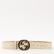 Shop this authentic Gucci Beige Signature Belt pre-loved on Labellov.com