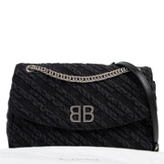Buy an authentic second hand Balenciaga Black Denim BB Round M Crossbody in excellent condition at Labellov