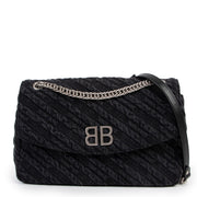 Buy an authentic second hand Balenciaga Black Denim BB Round M Crossbody in excellent condition at Labellov