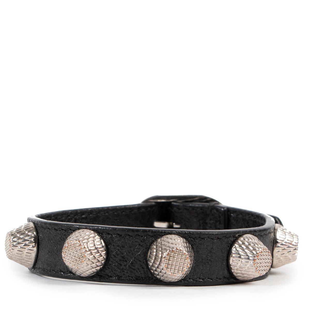 Buy an authentic second hand Balenciaga black Giant 12 Studded Bracelet in good condition at Labellov