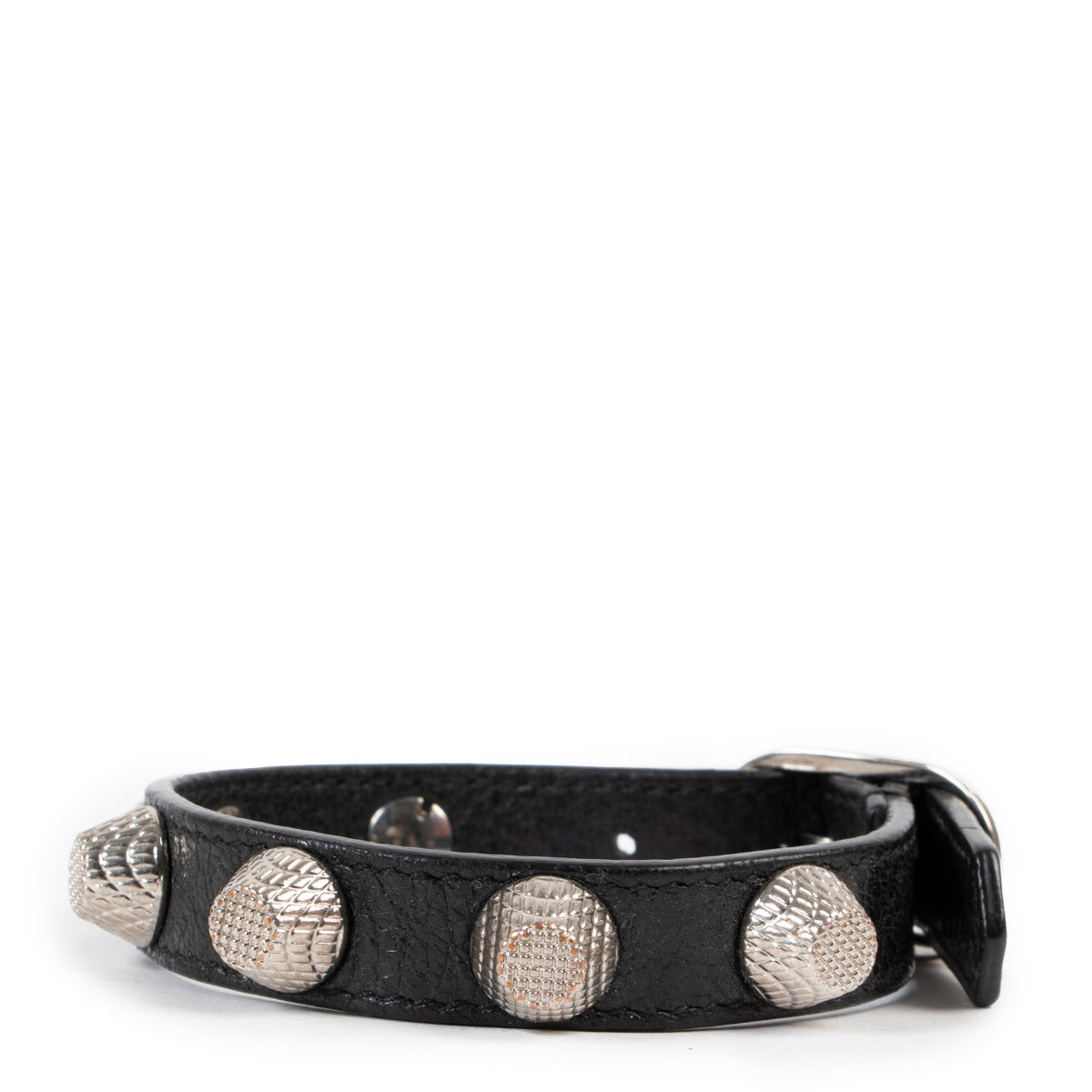Buy an authentic second hand Balenciaga black Giant 12 Studded Bracelet in good condition at Labellov