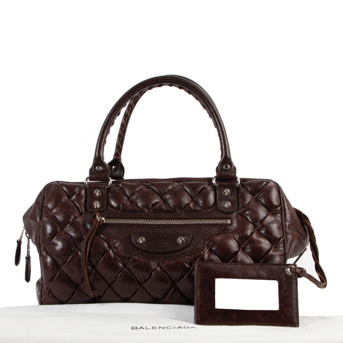 buy and sell authentic vintage second hand Balenciaga Plombe Brown Quilted Handbag at Labellov for the best price