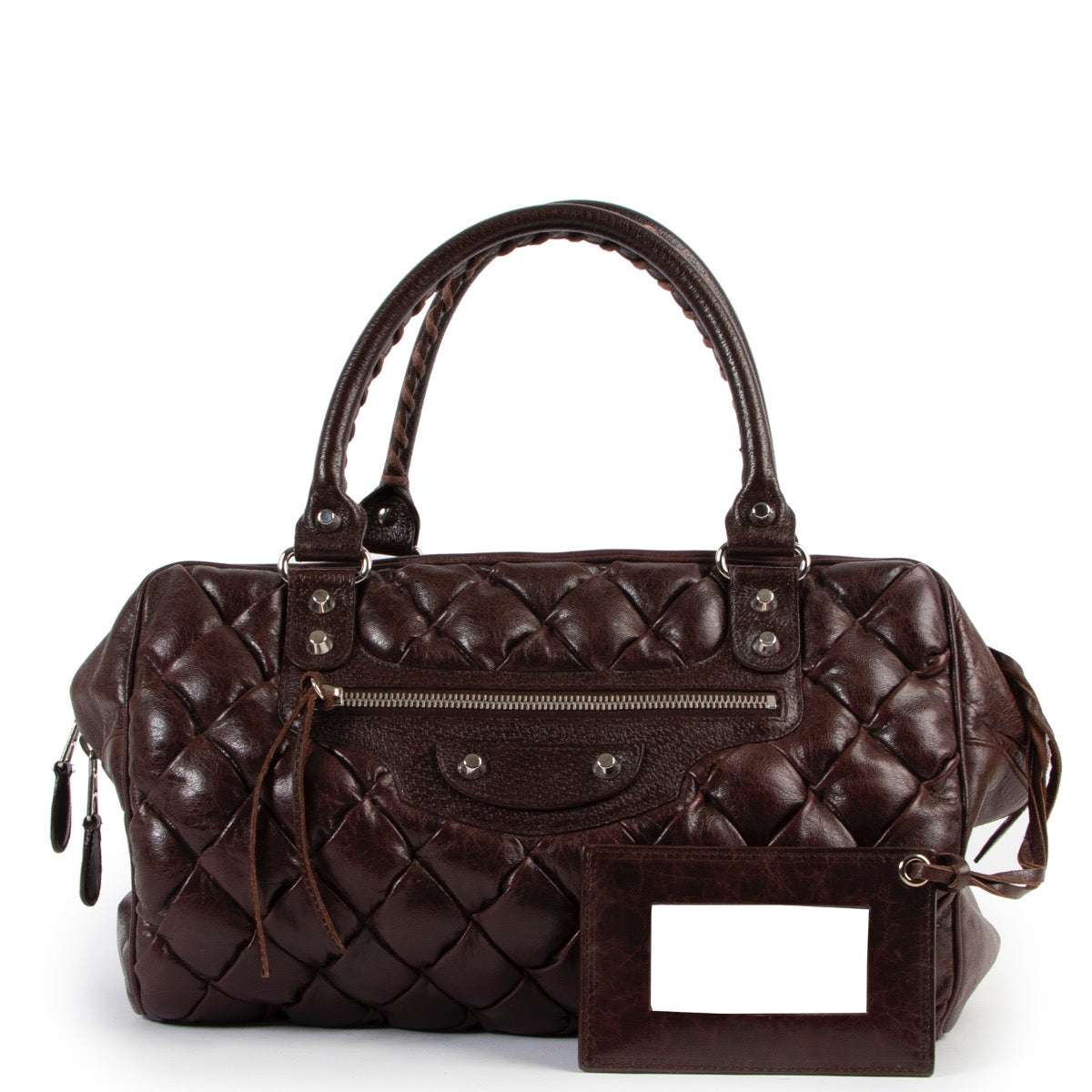 buy and sell authentic vintage second hand Balenciaga Plombe Brown Quilted Handbag at Labellov for the best price