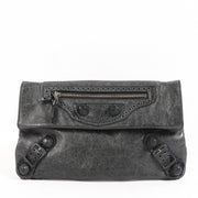Buy an authentic Balenciaga Grey Leather Clutch in good condition at Labellov in Antwerp.