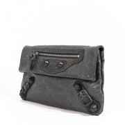 Buy an authentic Balenciaga Grey Leather Clutch in good condition at Labellov in Antwerp.