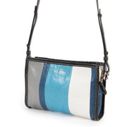 Shop second hand luxury high end fashion designer Balenciaga Bazar Striped Leather Crossbody Bag at Labellov.