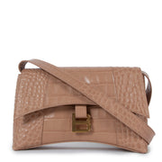 Balenciaga nude croco hourglass downtown crossbody bag for the best price at Labellov secondhand luxury