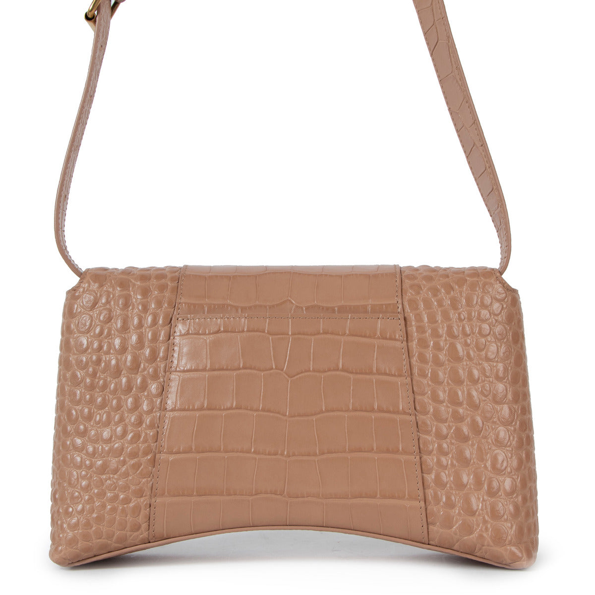 Balenciaga Beige Krokodillenprint Downtown XS Tas