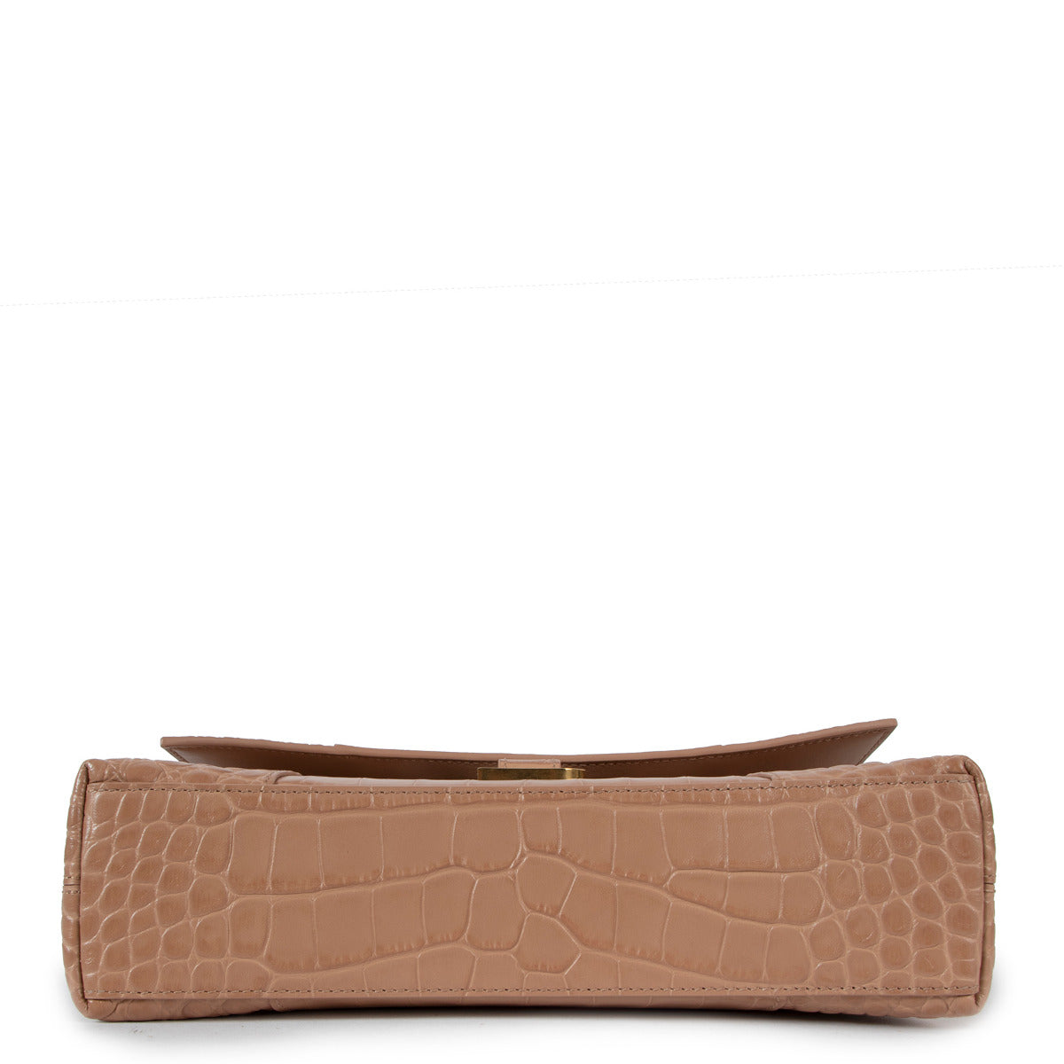 Balenciaga Beige Krokodillenprint Downtown XS Tas