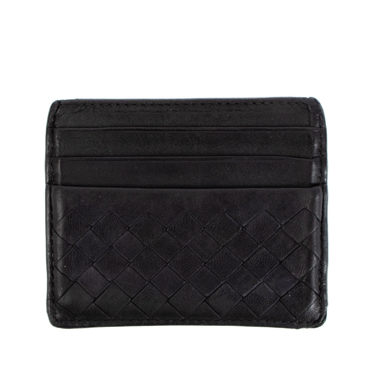 Bottega Veneta Black Intrecciato Leather Wallet