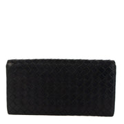Shop safe online at Labellov in Antwerp, Brussels and Knokke this 100% authentic second hand Bottega Veneta Blue Leather Intrecciato Flap Wallet