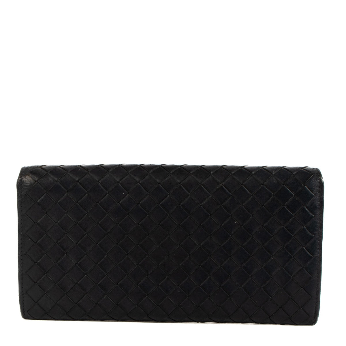 Shop safe online at Labellov in Antwerp, Brussels and Knokke this 100% authentic second hand Bottega Veneta Blue Leather Intrecciato Flap Wallet