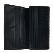 Shop safe online at Labellov in Antwerp, Brussels and Knokke this 100% authentic second hand Bottega Veneta Blue Leather Intrecciato Flap Wallet