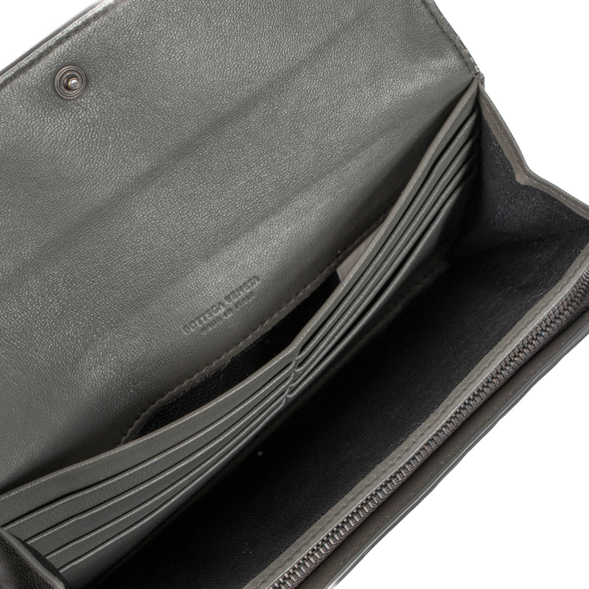 Portefeuille gris Intrecciato Bottega Veneta