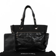 Chanel Black Canvas Paris-Biarritz Tote Bag