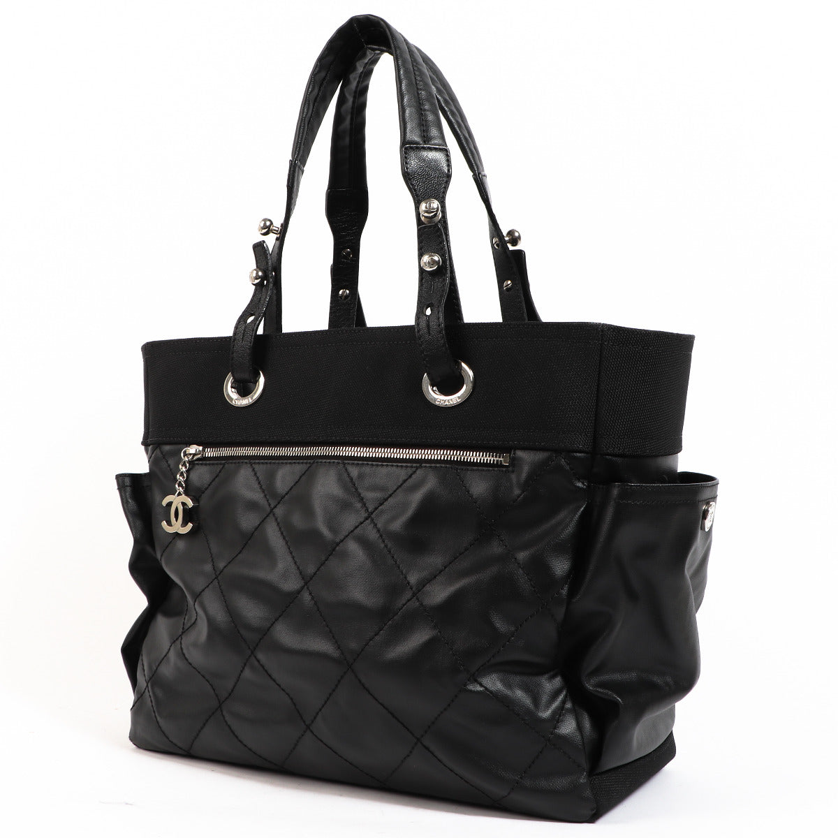 Chanel Zwarte Canvas Paris-Biarritz Draagtas