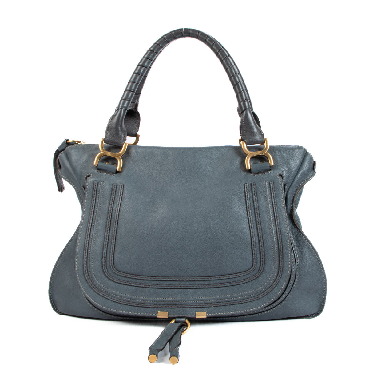 Chloé Blue Marcie Leather Shoulder Bag