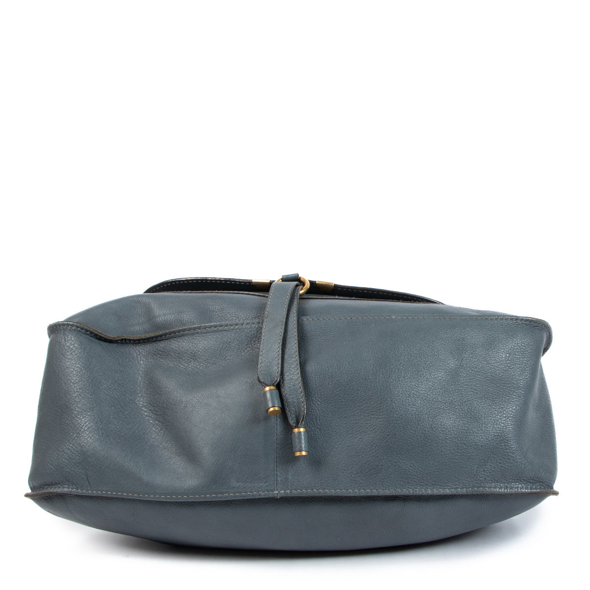 Chloé Blue Marcie Grote Leren Schoudertas