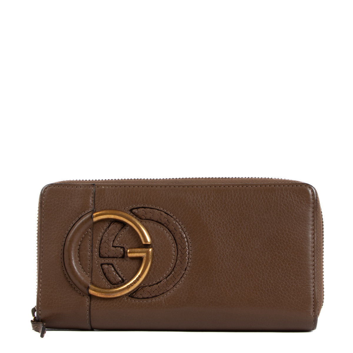 Gucci Camel Long Zip Wallet