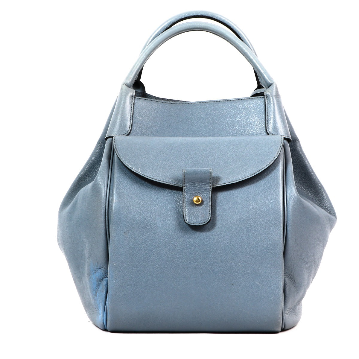 Delvaux Equivoque Blue Leather Top Handle Bag