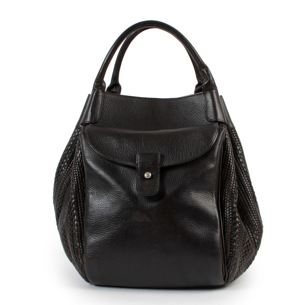 Delvaux Brown Toile De Cuir Belon Bag