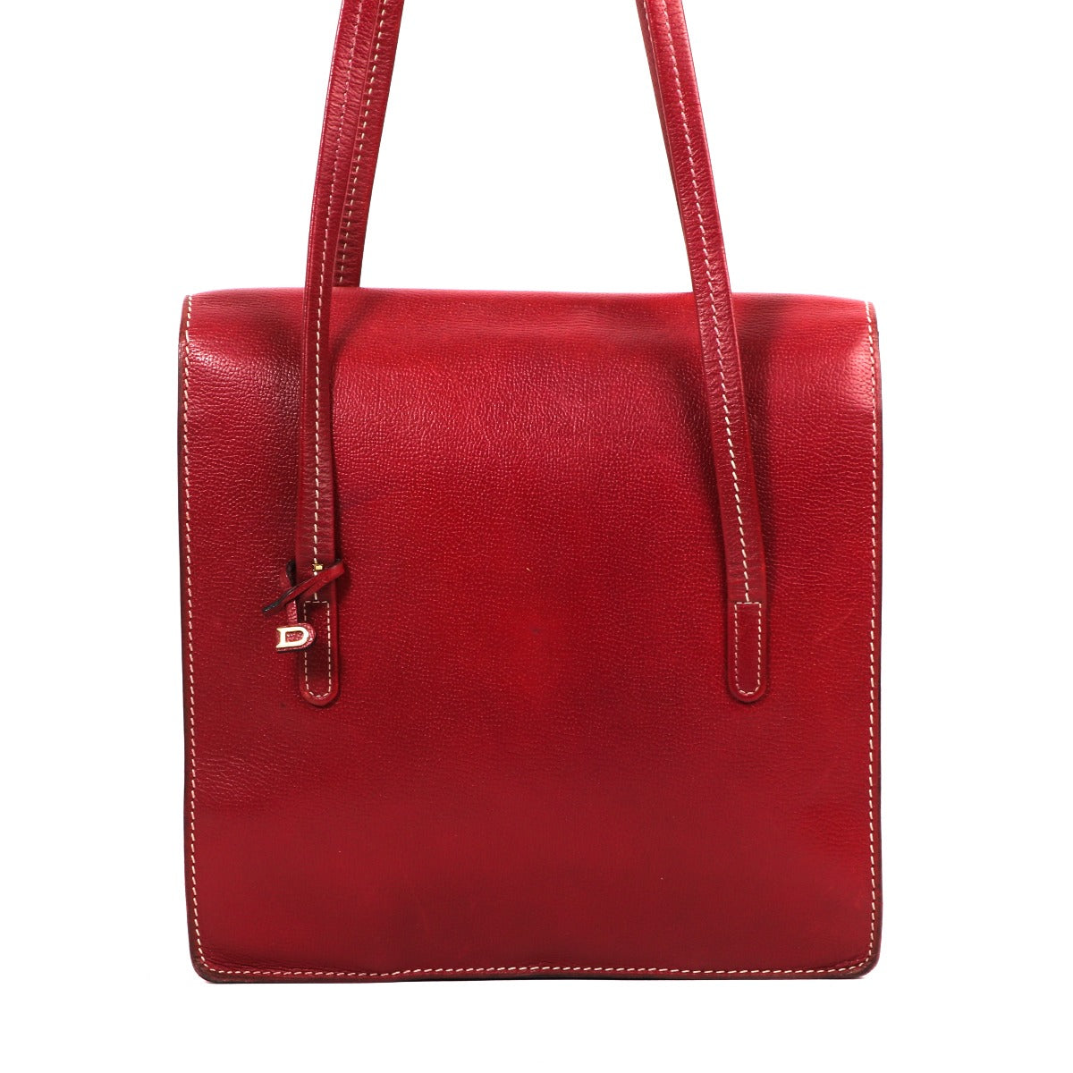 Sac porté épaule Delvaux Santal MM en cuir rouge
