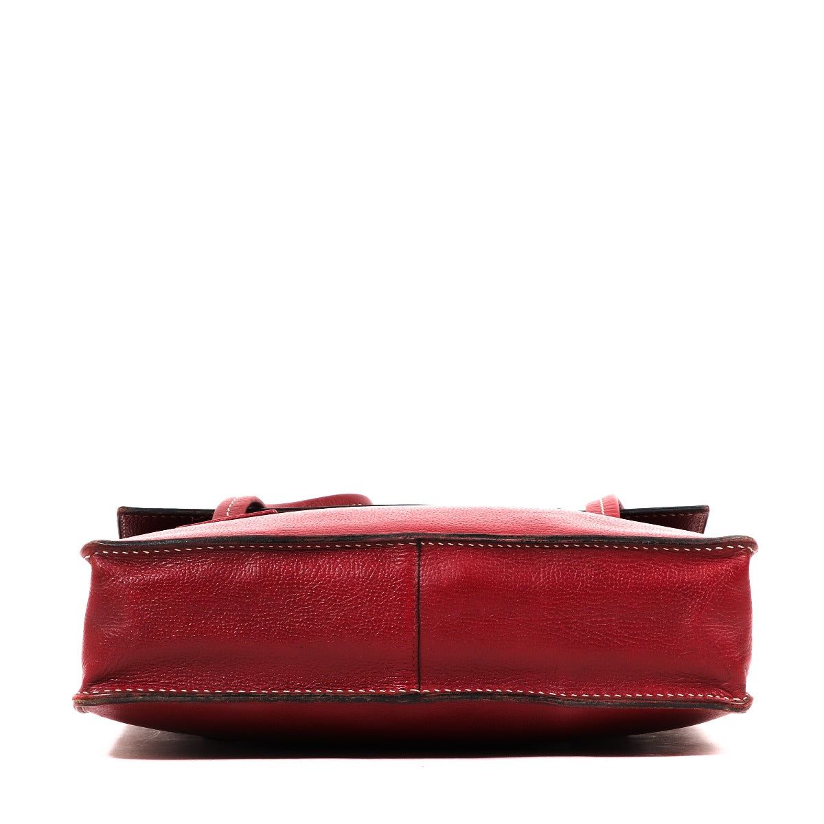 Sac porté épaule Delvaux Santal MM en cuir rouge