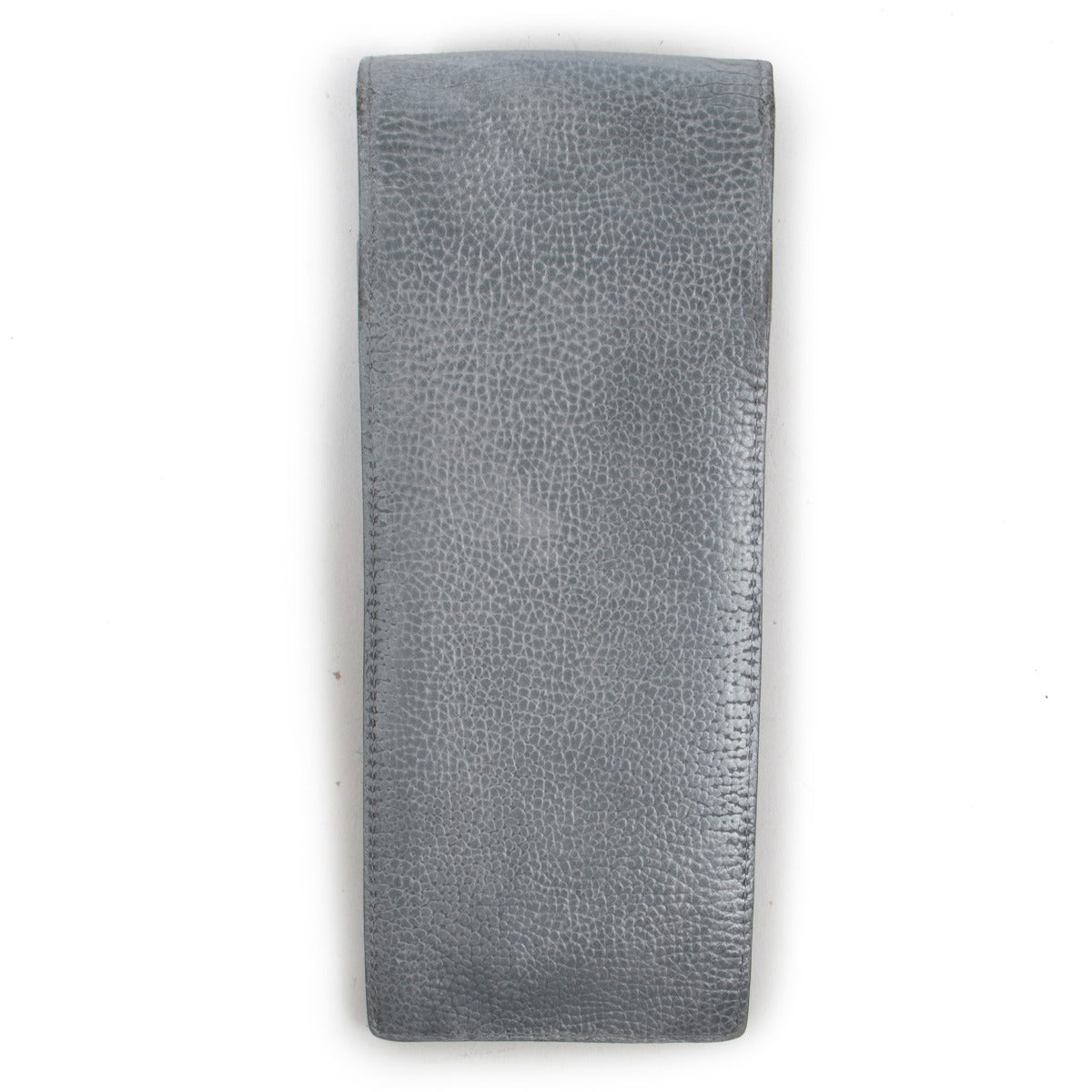 Buy an authentic second hand Delvaux Silver Leather Glasses Case in good condition at Labellov Antwerp.