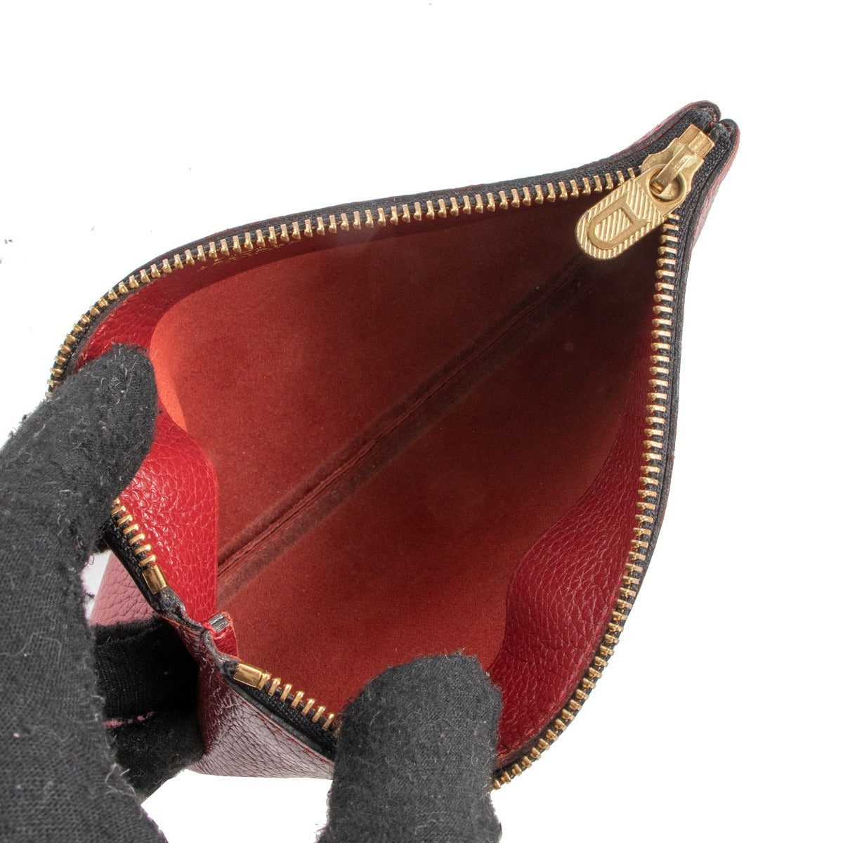 Delvaux Raphia Burgundy Leather Pochette