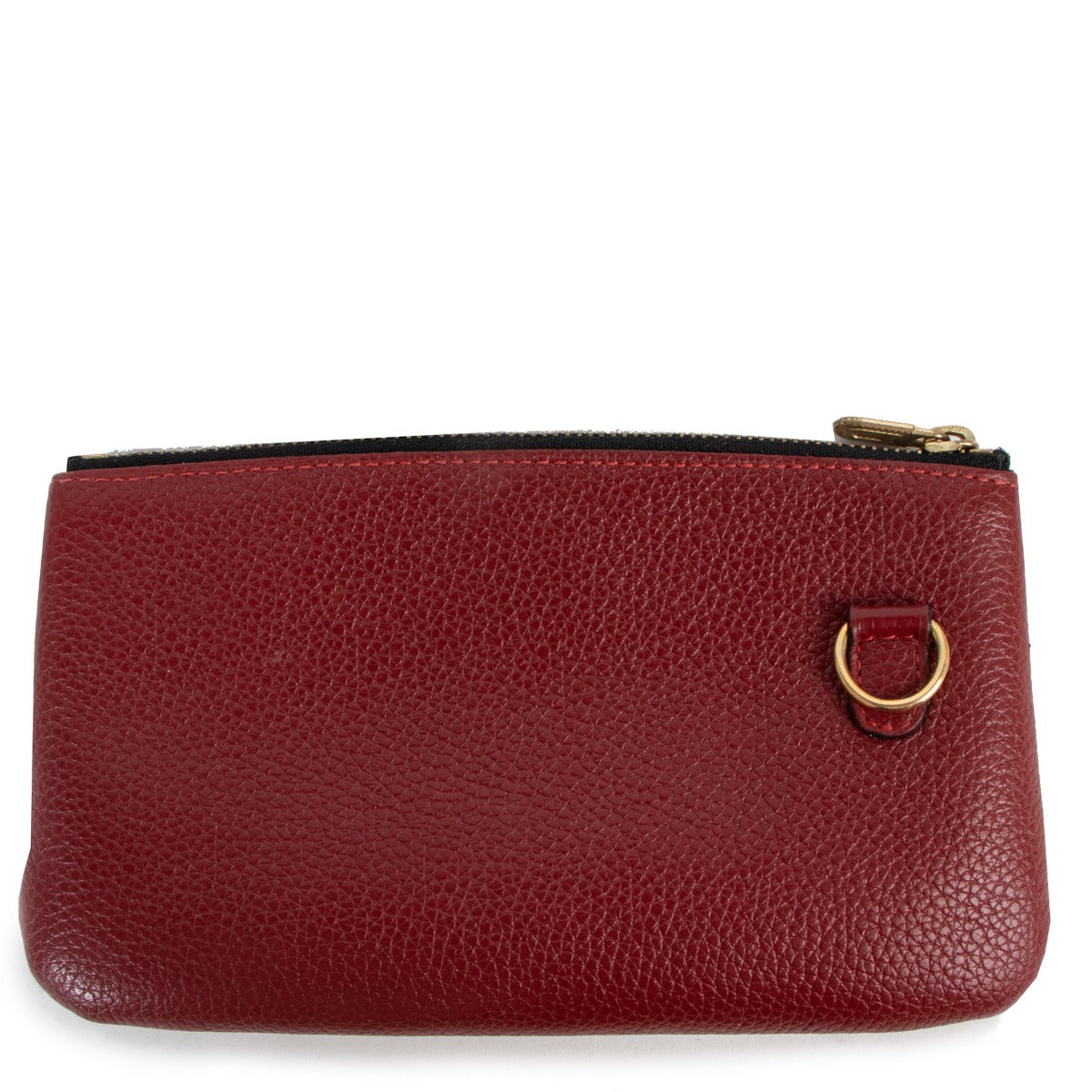 Delvaux Raphia Burgundy Leather Pochette