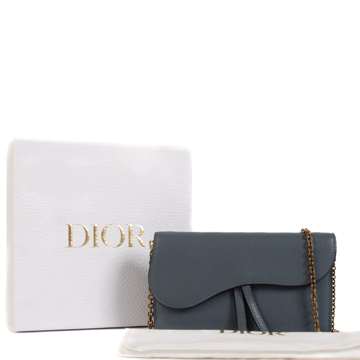 Shop safe online at Labellov in Antwerp, Brussels and Knokke this 100% authentic second hand Christian Dior Blue Leather Long Saddle Wallet Clutch