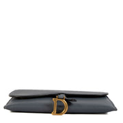 Shop safe online at Labellov in Antwerp, Brussels and Knokke this 100% authentic second hand Christian Dior Blue Leather Long Saddle Wallet Clutch