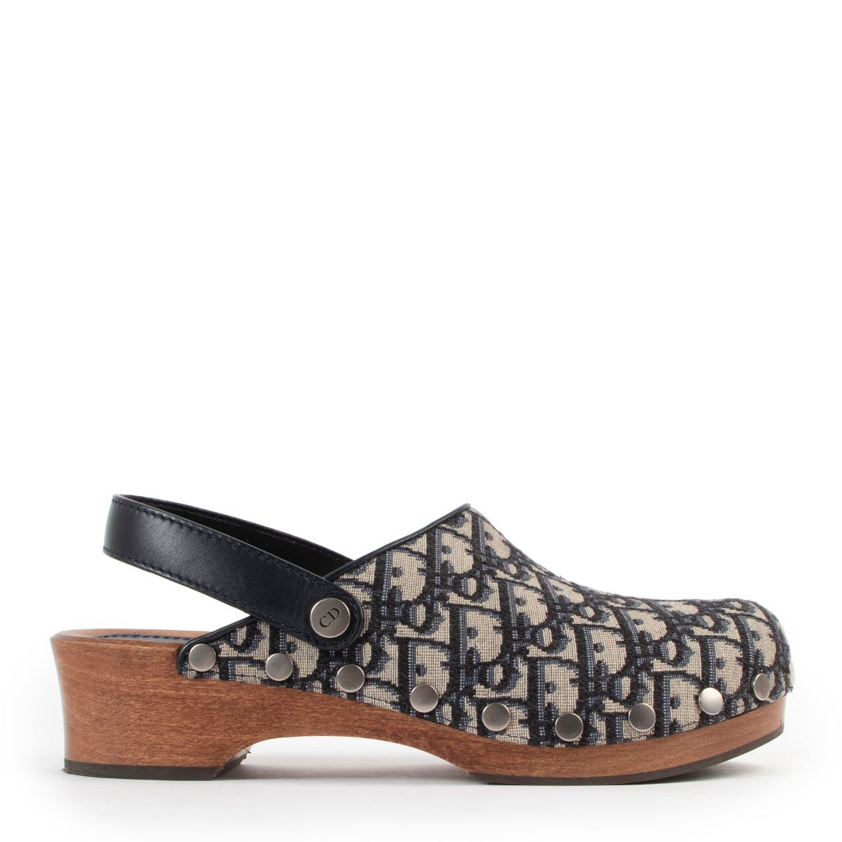 Shop online authentic second hand Christian Dior Blue Diorquake Oblique Canvas Clogs - Size 41 at Labellov.com
