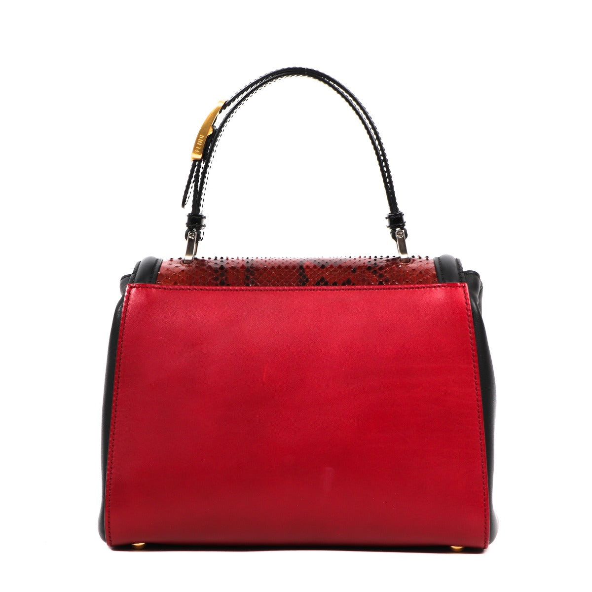 Fendi Rode Python Silvana Handtas