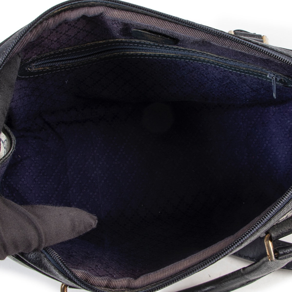 Shop safe online 100% authentic second hand Gucci Blue Monogram Boston Shoulder Bag in good preloved condition at the right price at Labellov in Antwerp.