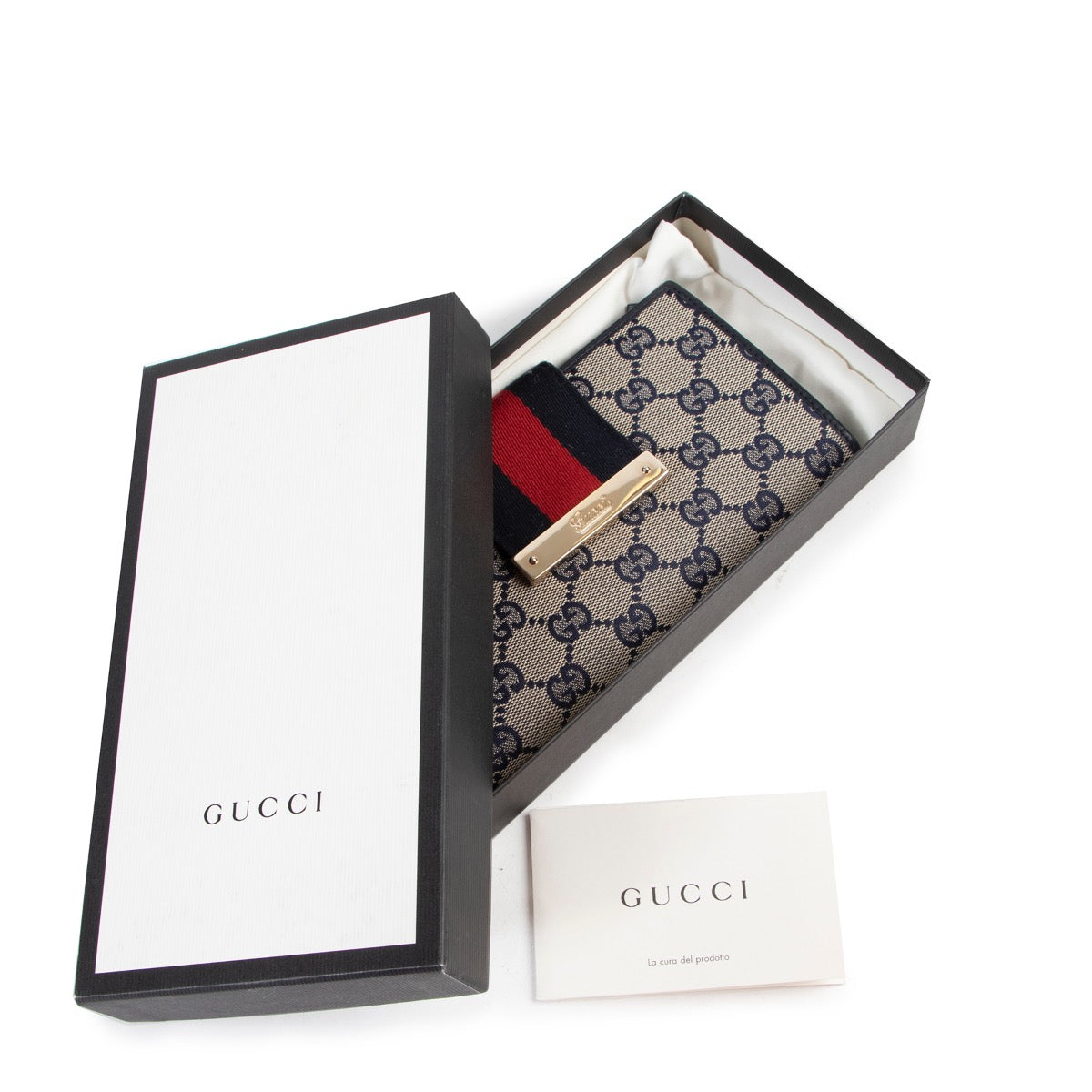 Achetez en ligne d'articles d'occasion Gucci Blue Monogram Web Canvas Wallet.