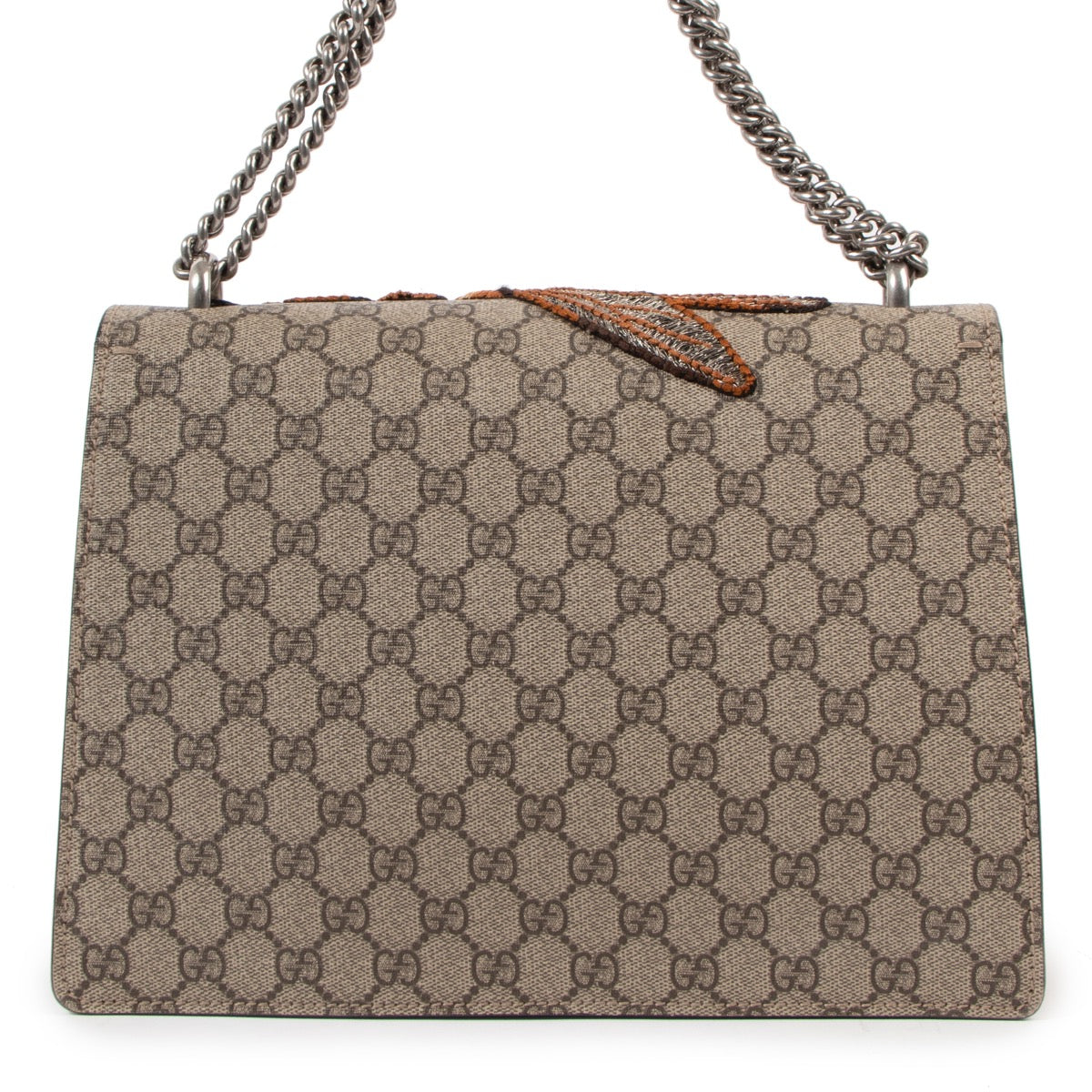 Buy an authentic second hand Gucci GG Supreme Bee Medium Dionysus Shoulder Bag in very good condition at Labellov