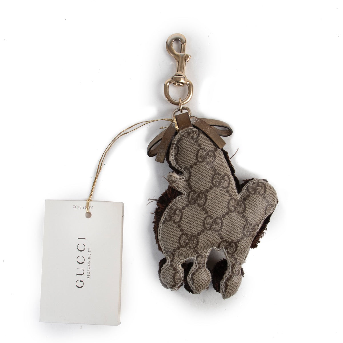 Veilig online kopen van authentieke Gucci bruine Poodle sleutelhanger bij Labellov.Com.
