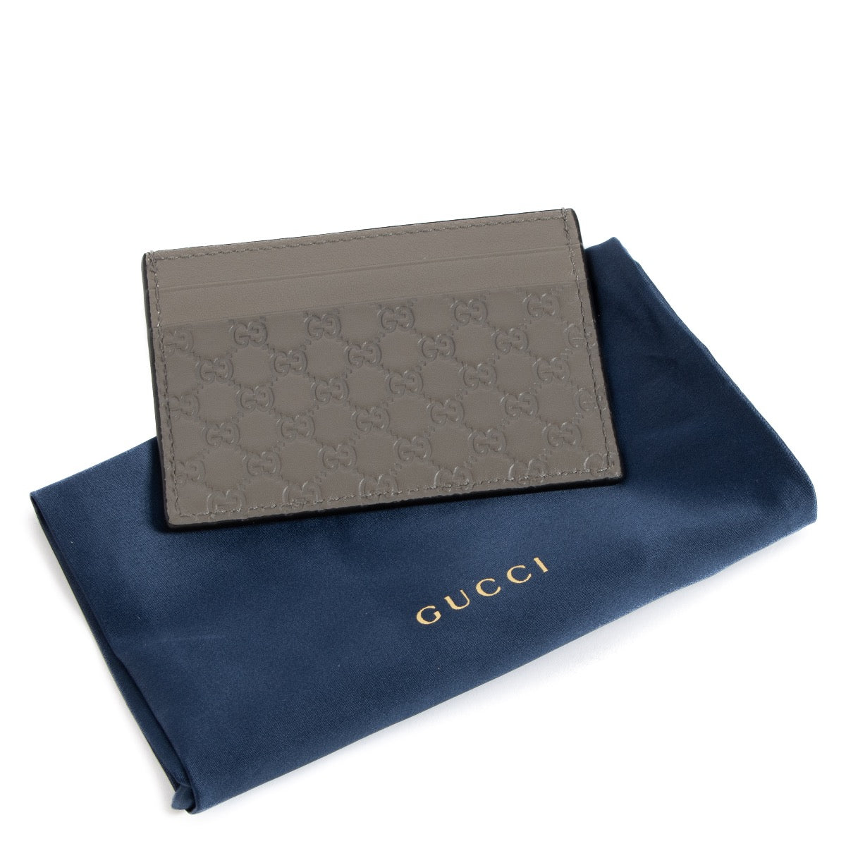 shop 100% authentic second hand Gucci Grey Embossed Cardholder on Labellov.com