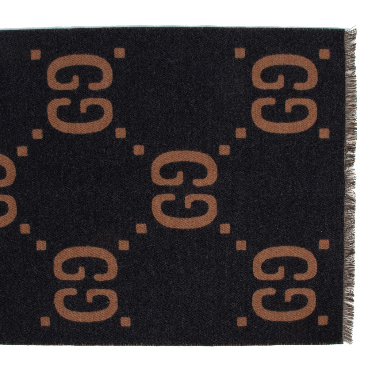 shop authentic luxury designer second hand Gucci GG Jacquard Cashmere Scarf at Labellov