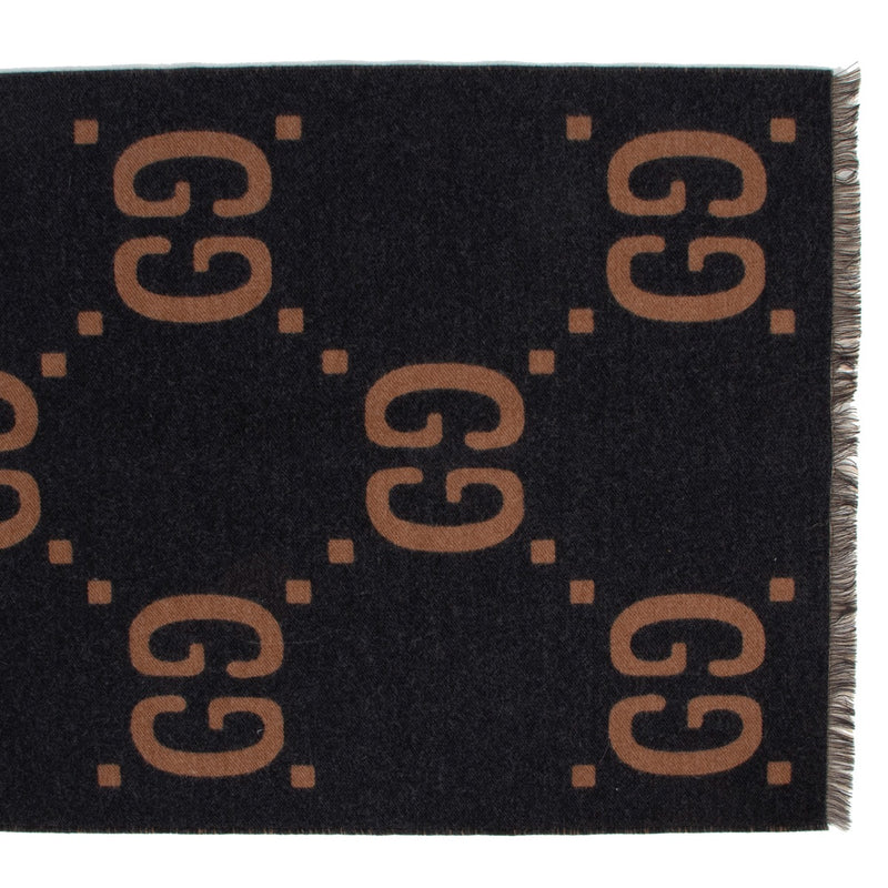 shop authentic luxury designer second hand Gucci GG Jacquard Cashmere Scarf at Labellov