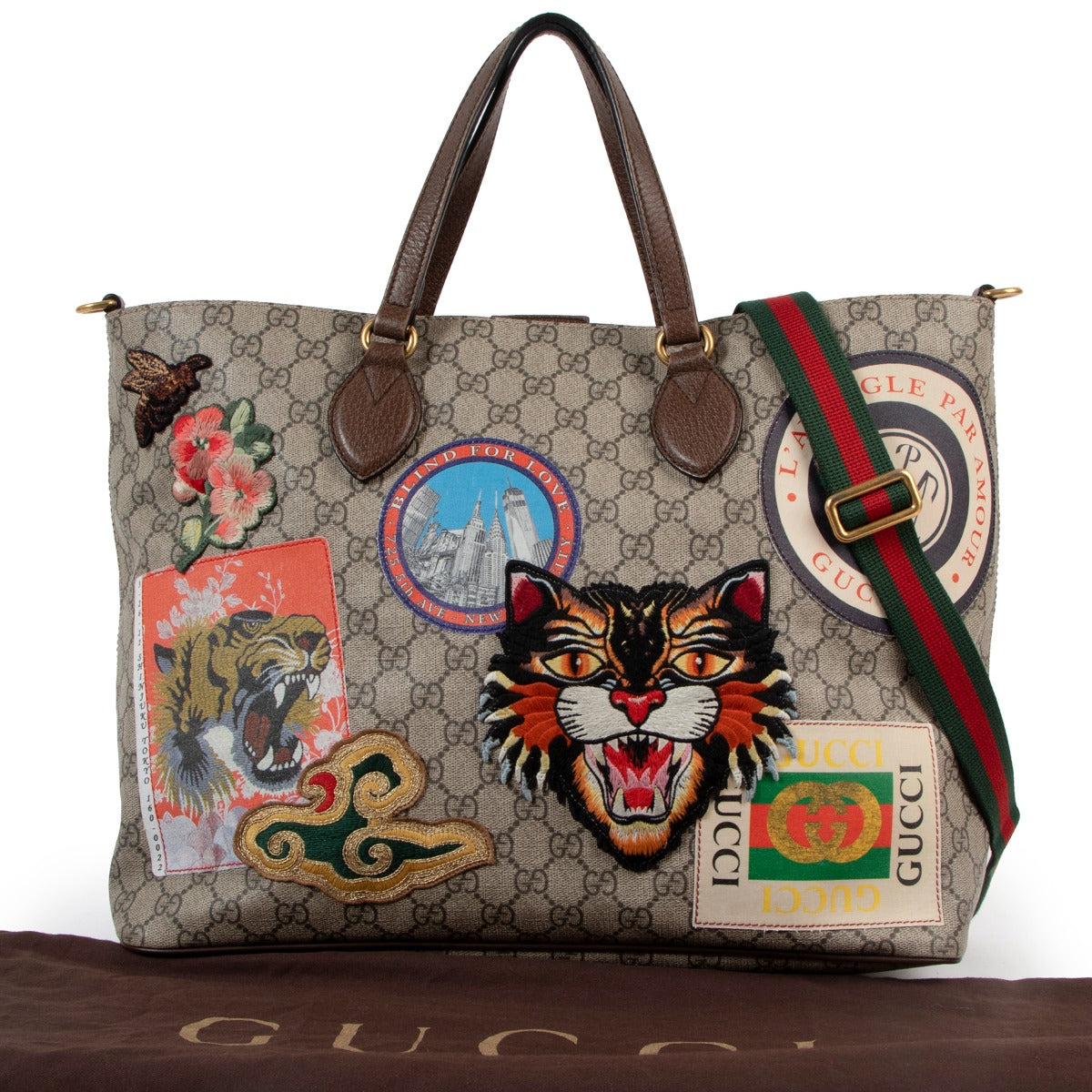 Gucci Courrier Soft GG Supreme Tote Bag